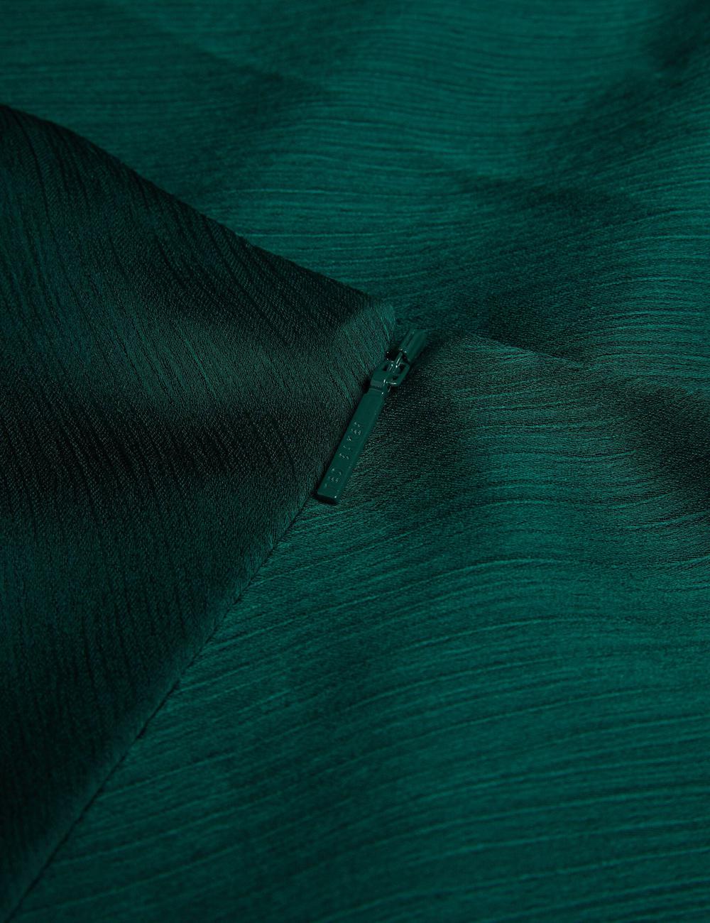 Dk-Green Women Ted Baker MISRINA - Drape Neck Detail Satin Top Jumpers | NZ  FZJB-30269