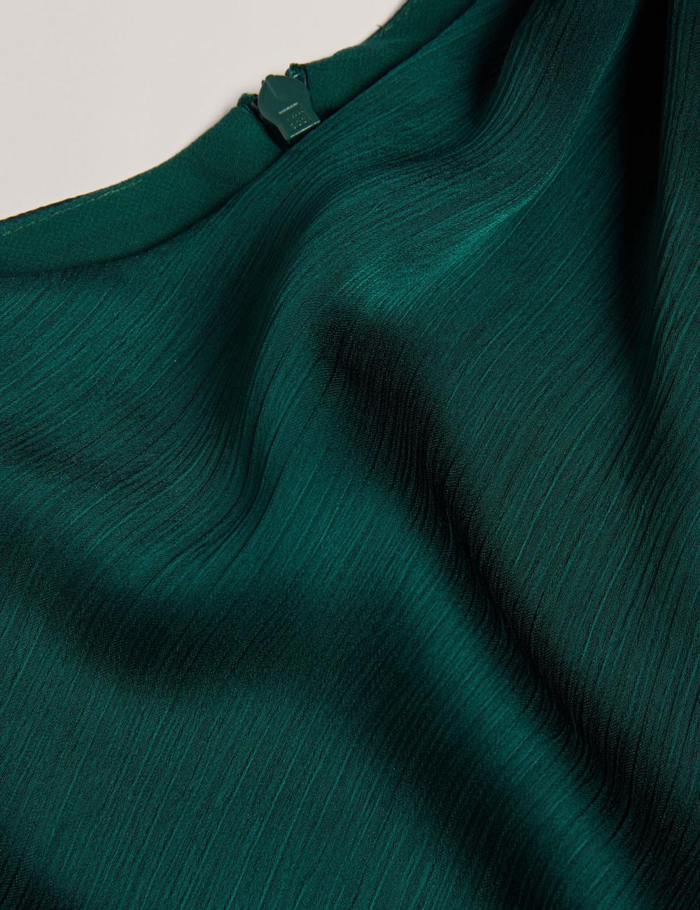 Dk-Green Women Ted Baker RIMINI - Chiffon Drape Neck Detail Maxi Dresses | NZ  EPMC-13678