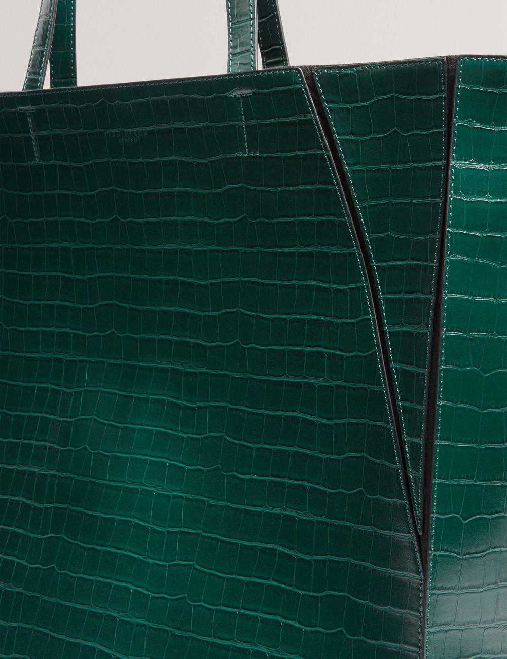 Dk-Green Women Ted Baker SOPHYNA - Croc Effect Folding Shopper Shopper Bags | NZ  FLUI-05461