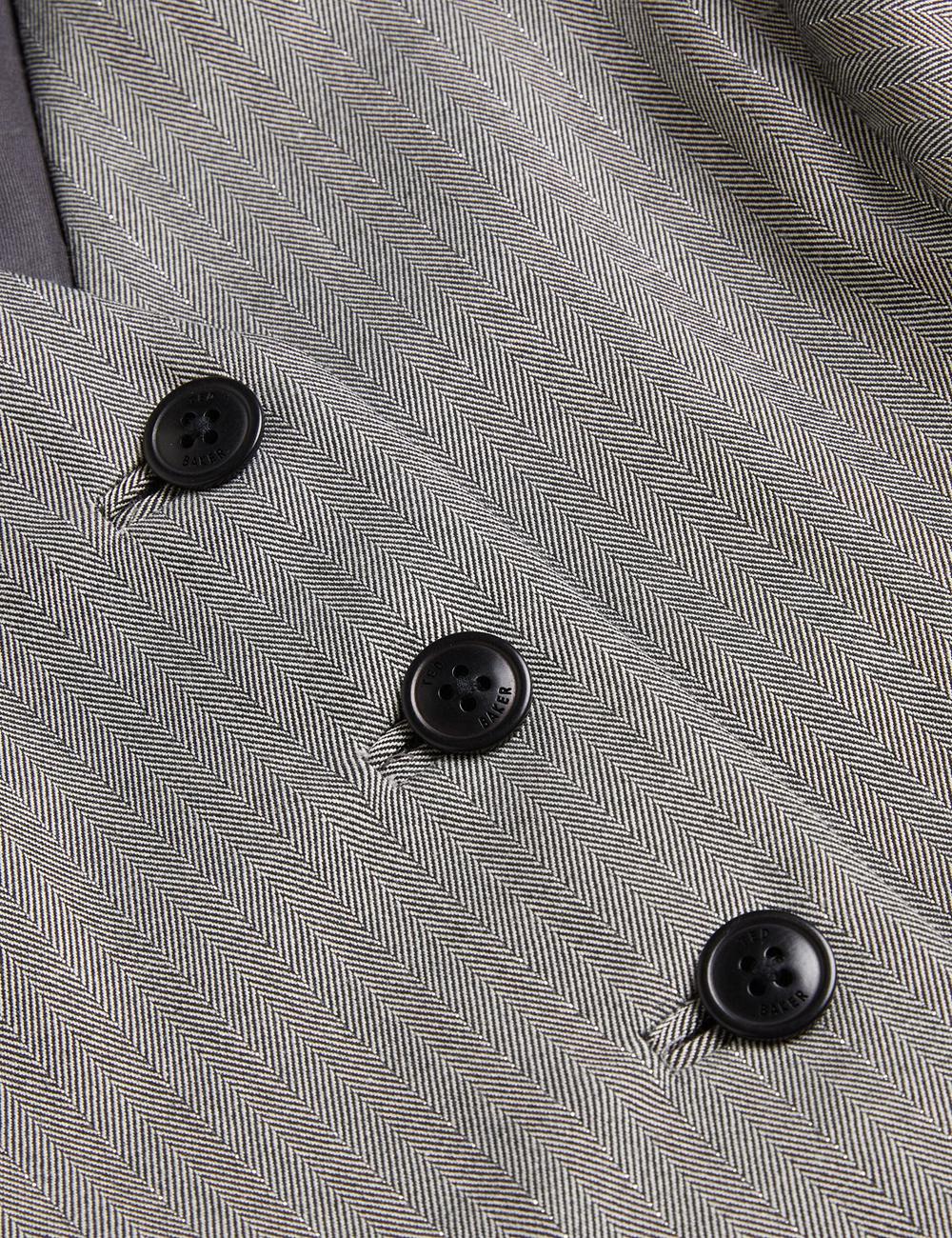Dk-Grey Women Ted Baker KOAW - Herringbone Single Breasted Suit Waistcoat | NZ  ESWN-02491