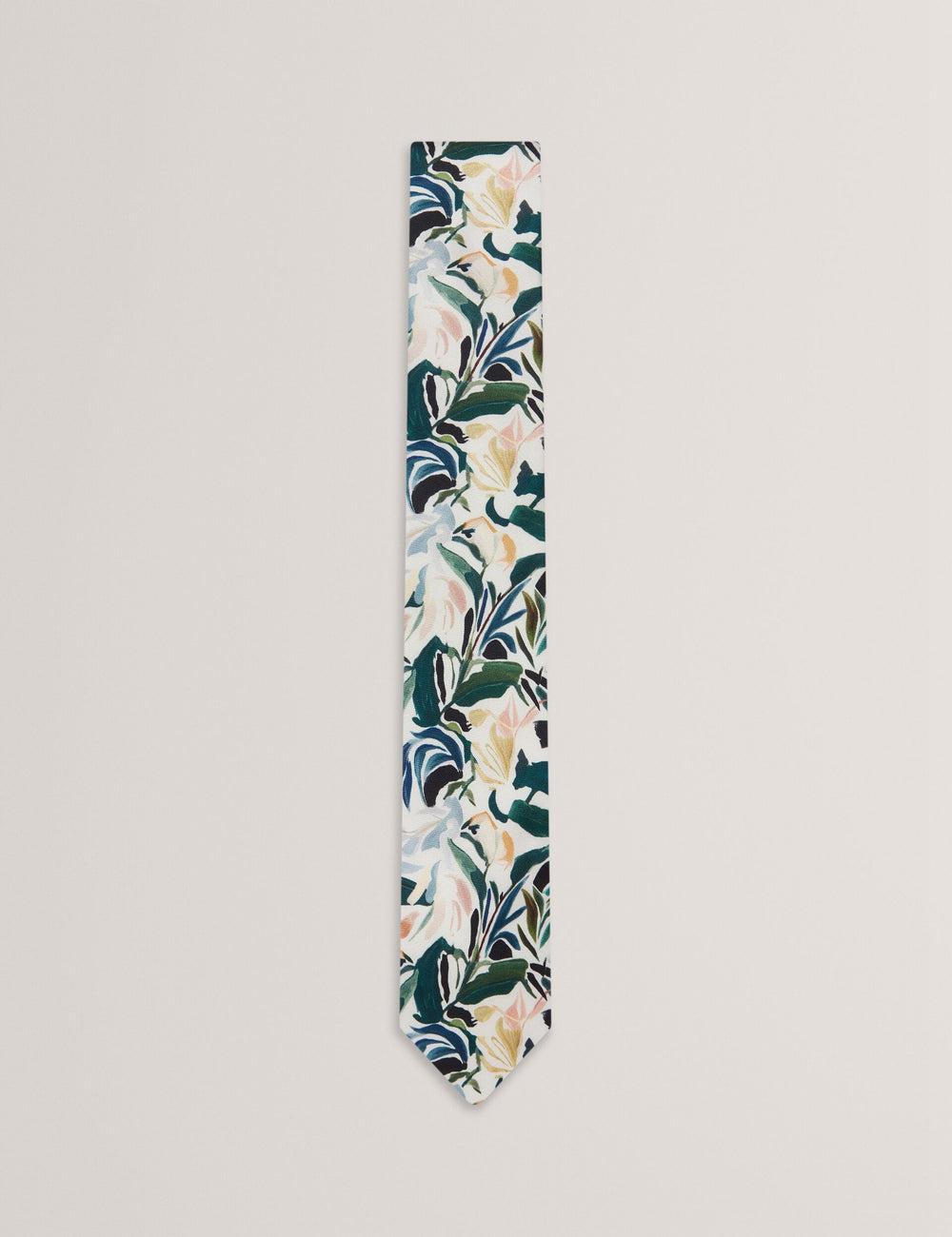 Ecru Men Ted Baker BOYTONN - Painted Floral Print Silk Ties | NZ  JUAL-23967