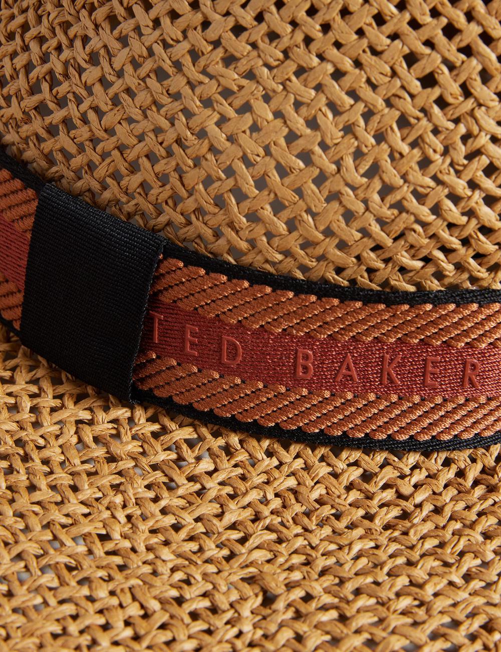 Ecru Women Ted Baker CLAIRIE - Straw Webbing Trim Fedora Hats | NZ  EVGY-26438