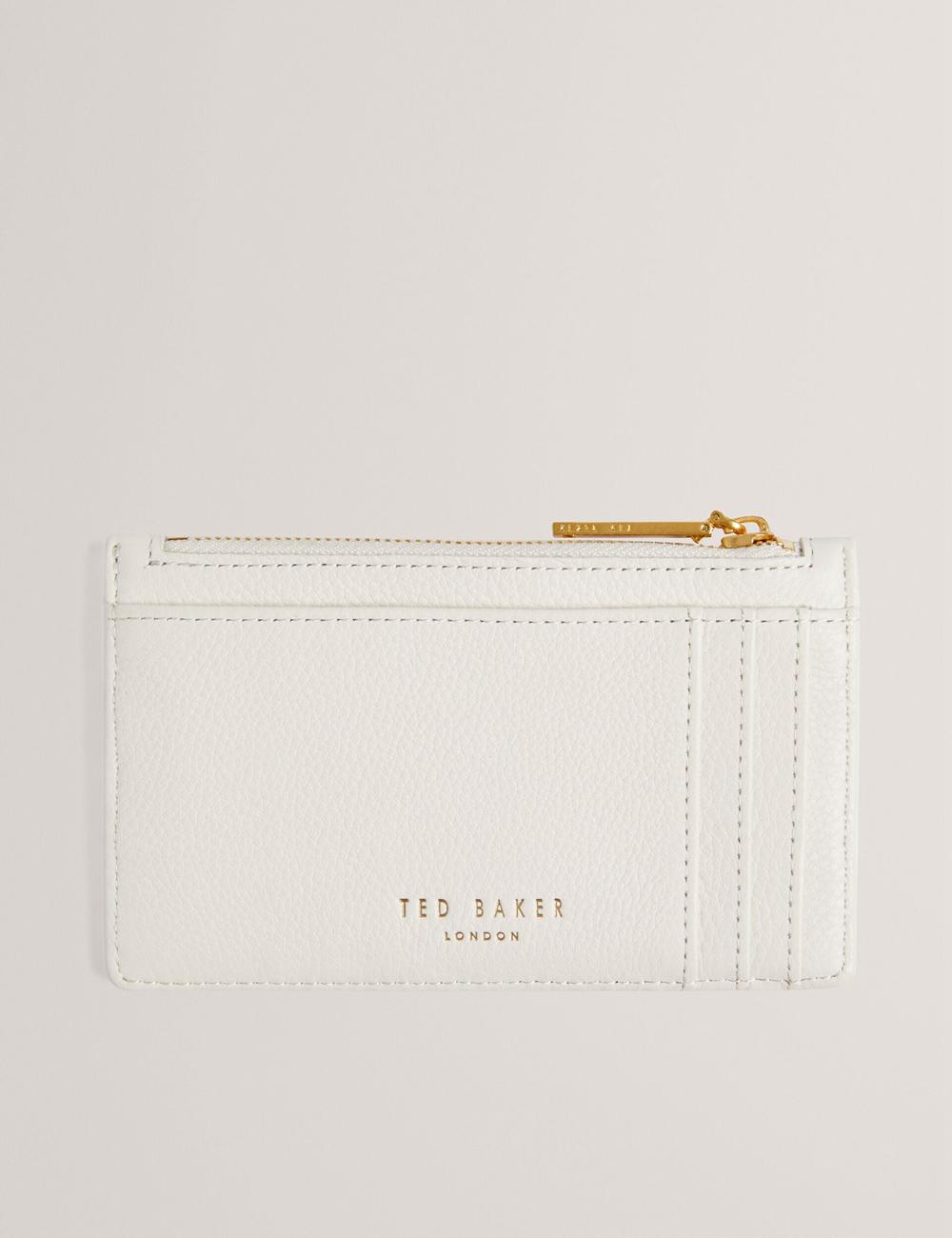 Ecru Women Ted Baker MARLEAH - TB Logo Leather Zip Card Holder Wallets | NZ  IUYB-42170