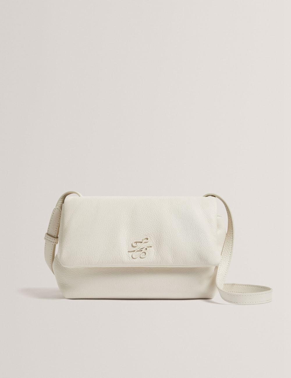 Ecru Women Ted Baker MARRISA - Padded Leather Fold Over Crossbody Bags | NZ  TIMN-91053