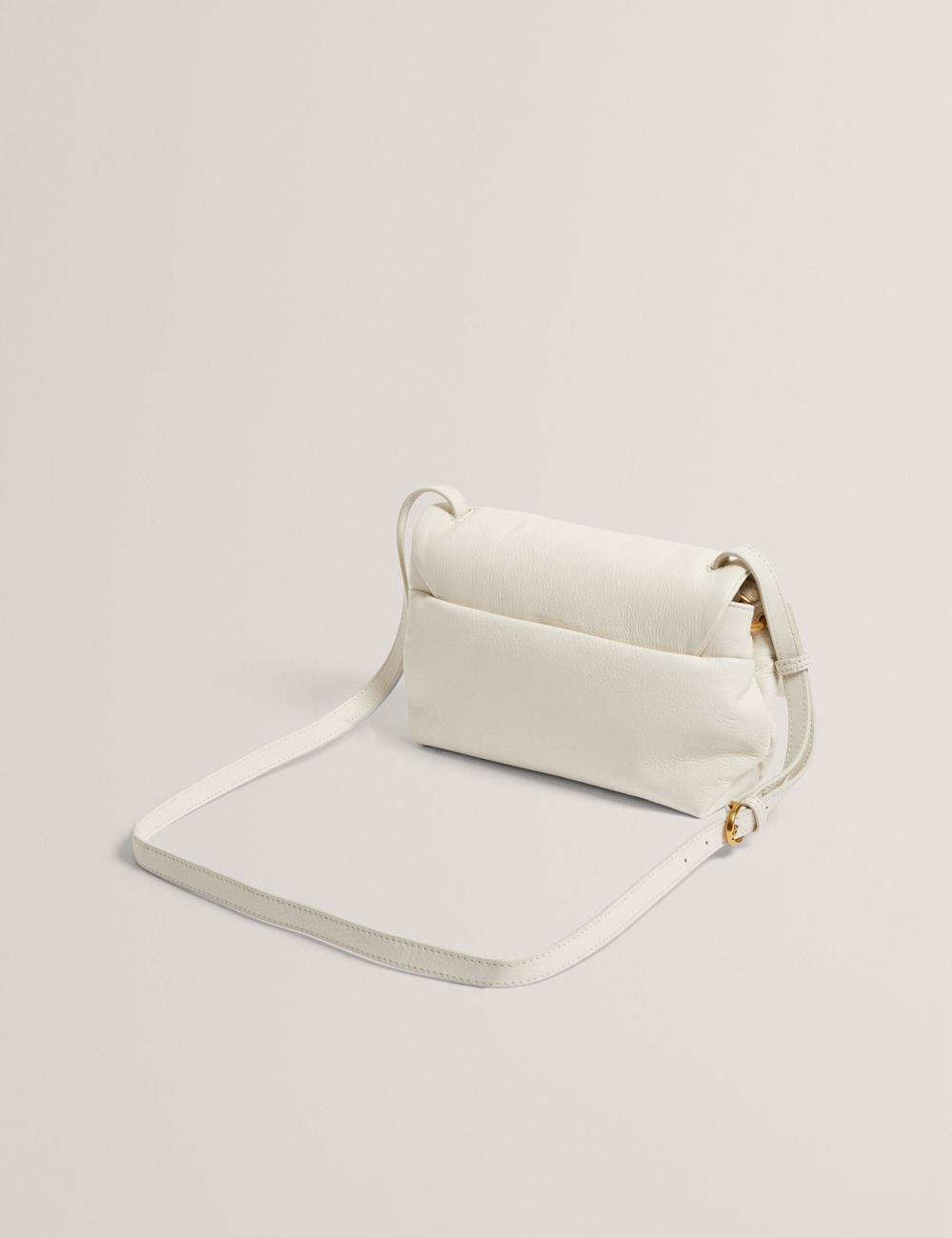 Ecru Women Ted Baker MARRISA - Padded Leather Fold Over Crossbody Bags | NZ  TIMN-91053