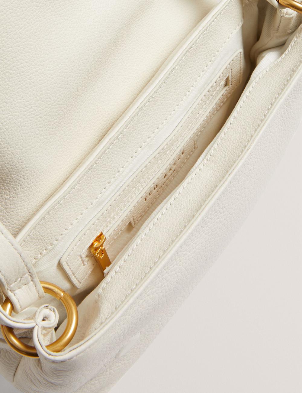 Ecru Women Ted Baker MARRISA - Padded Leather Fold Over Crossbody Bags | NZ  TIMN-91053