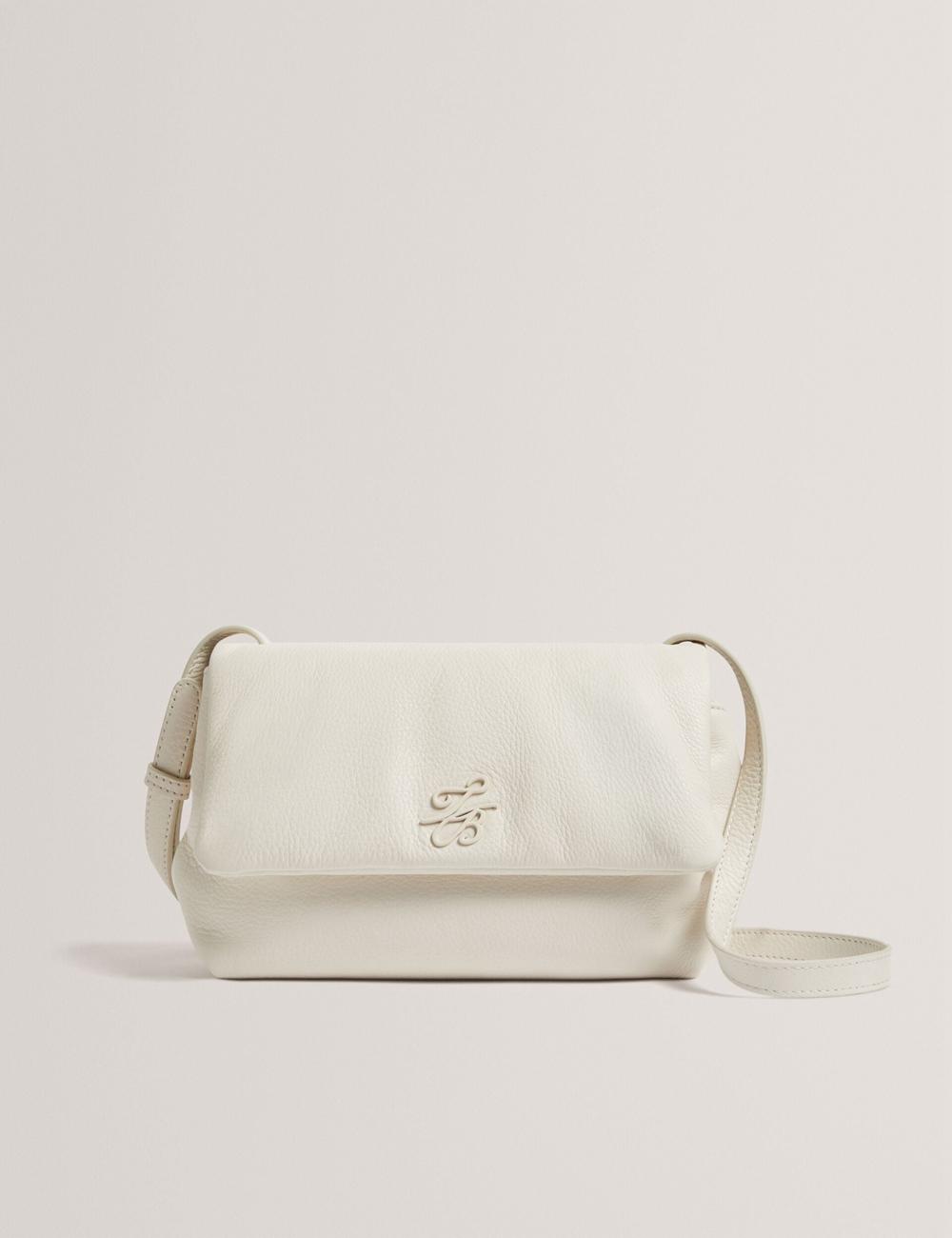 Ecru Women Ted Baker MARRISA - Padded Leather Fold Over Crossbody Bags | NZ  TIMN-91053