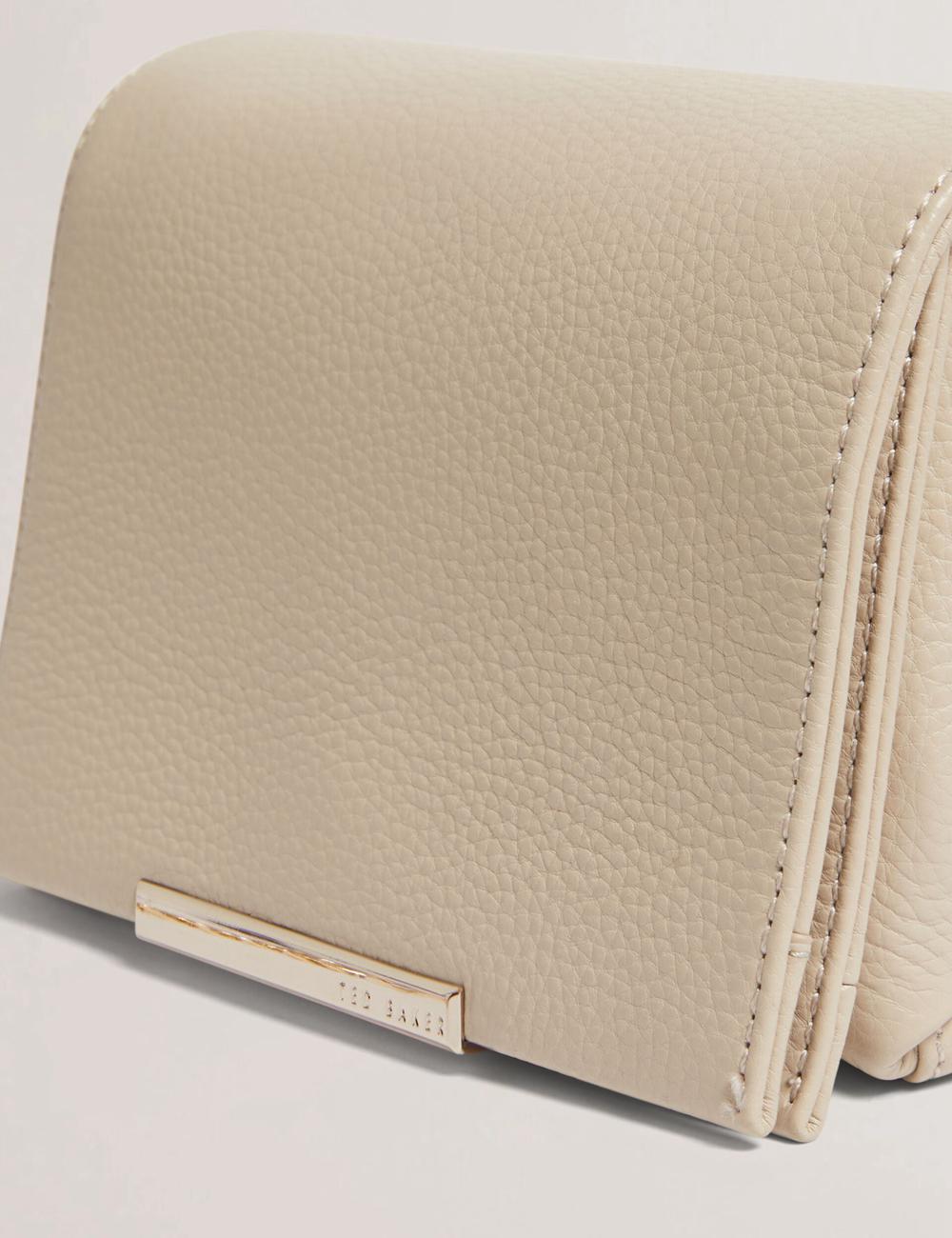 Ecru Women Ted Baker ROUSEN - Bar Detail Fold Over Leather Crossbody Bags | NZ  ZSMY-79162