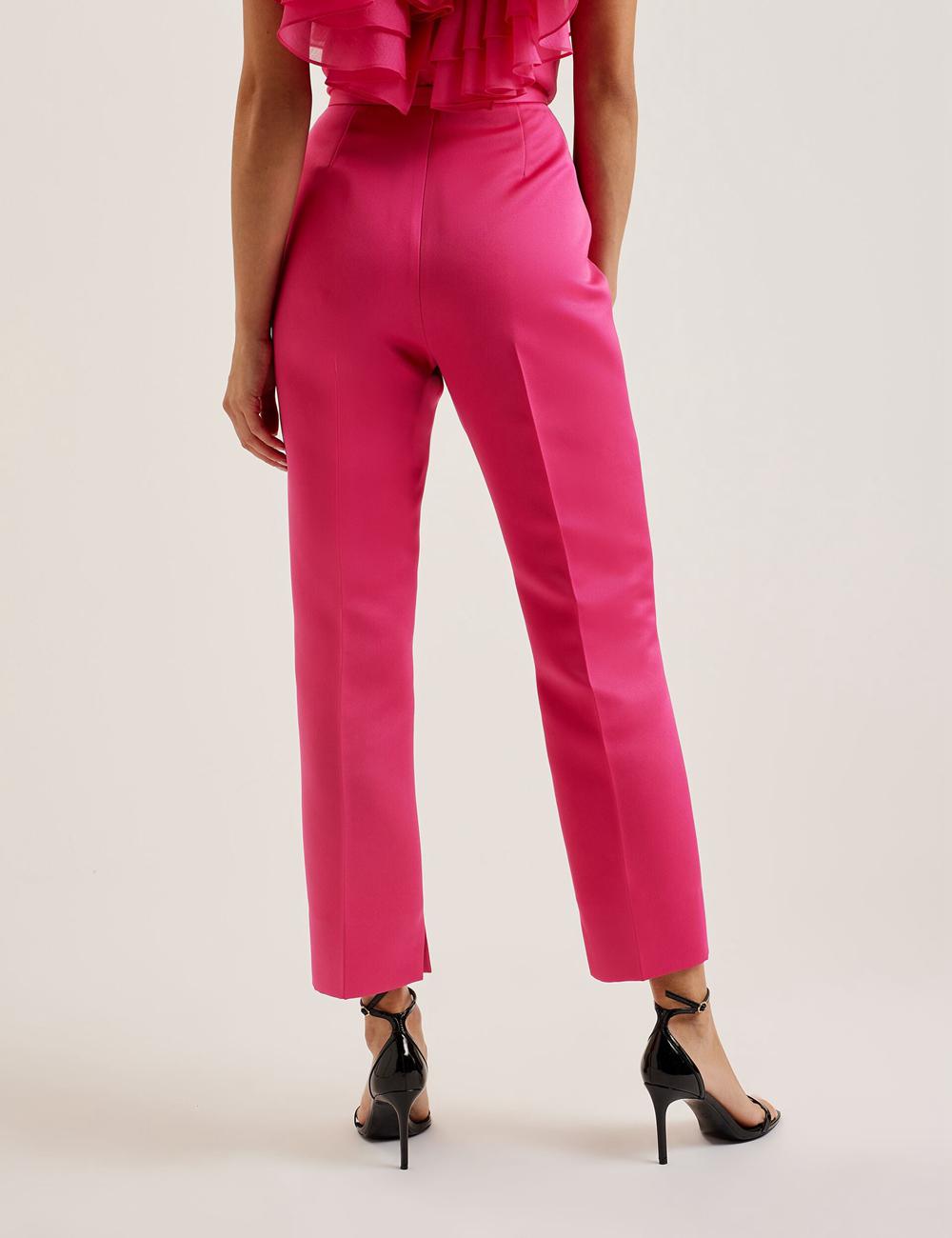 Fuchsia Women Ted Baker AKENIT - Satin Tailored Slim Leg Trousers | NZ  DRCH-49810