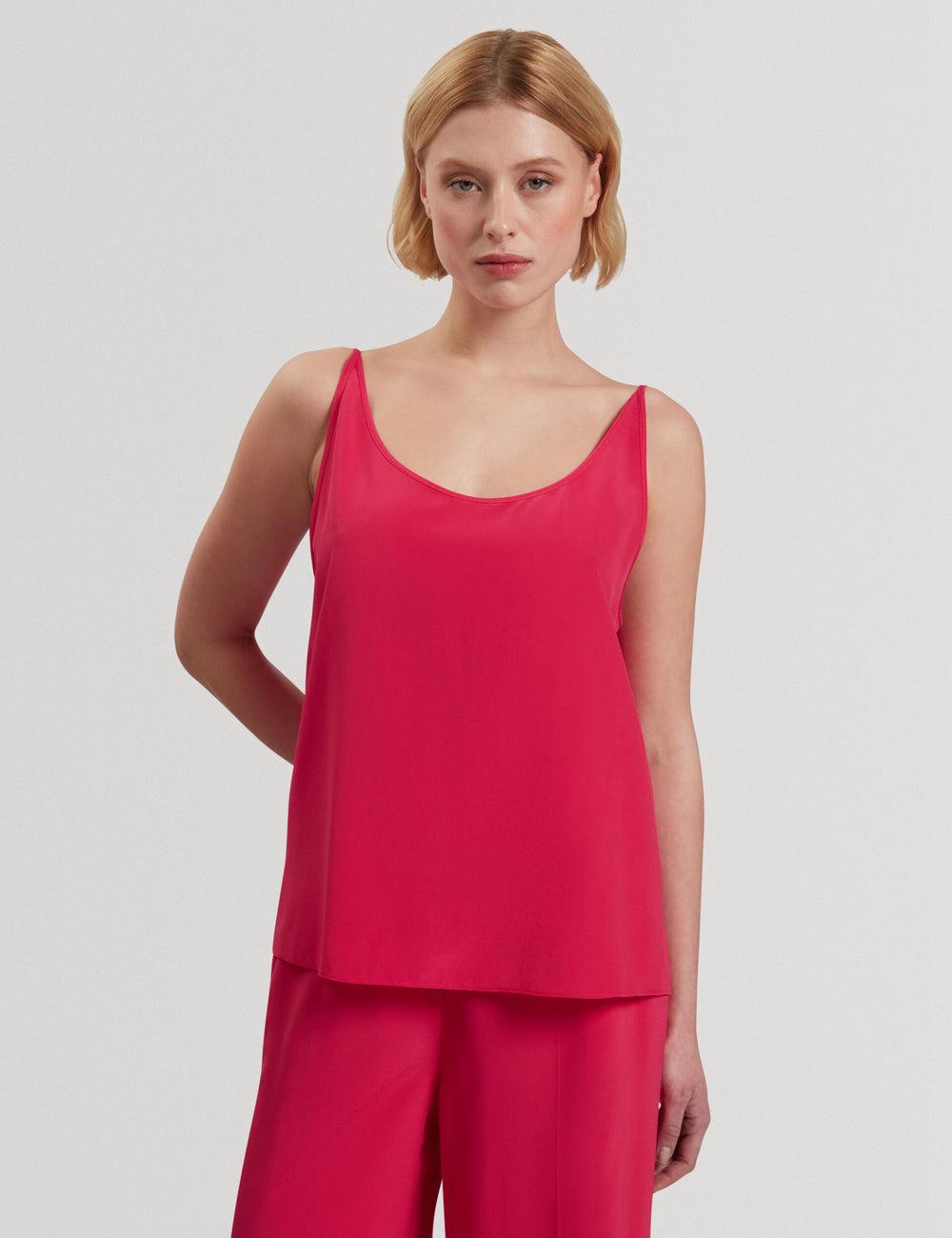 Fuchsia Women Ted Baker CADASA - Pure Silk Scoop Neck Cami Tops | NZ  HVTX-49218