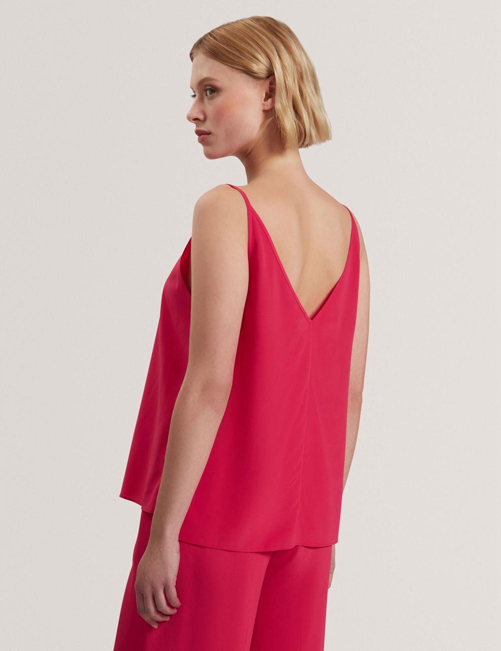 Fuchsia Women Ted Baker CADASA - Pure Silk Scoop Neck Cami Tops | NZ  HVTX-49218