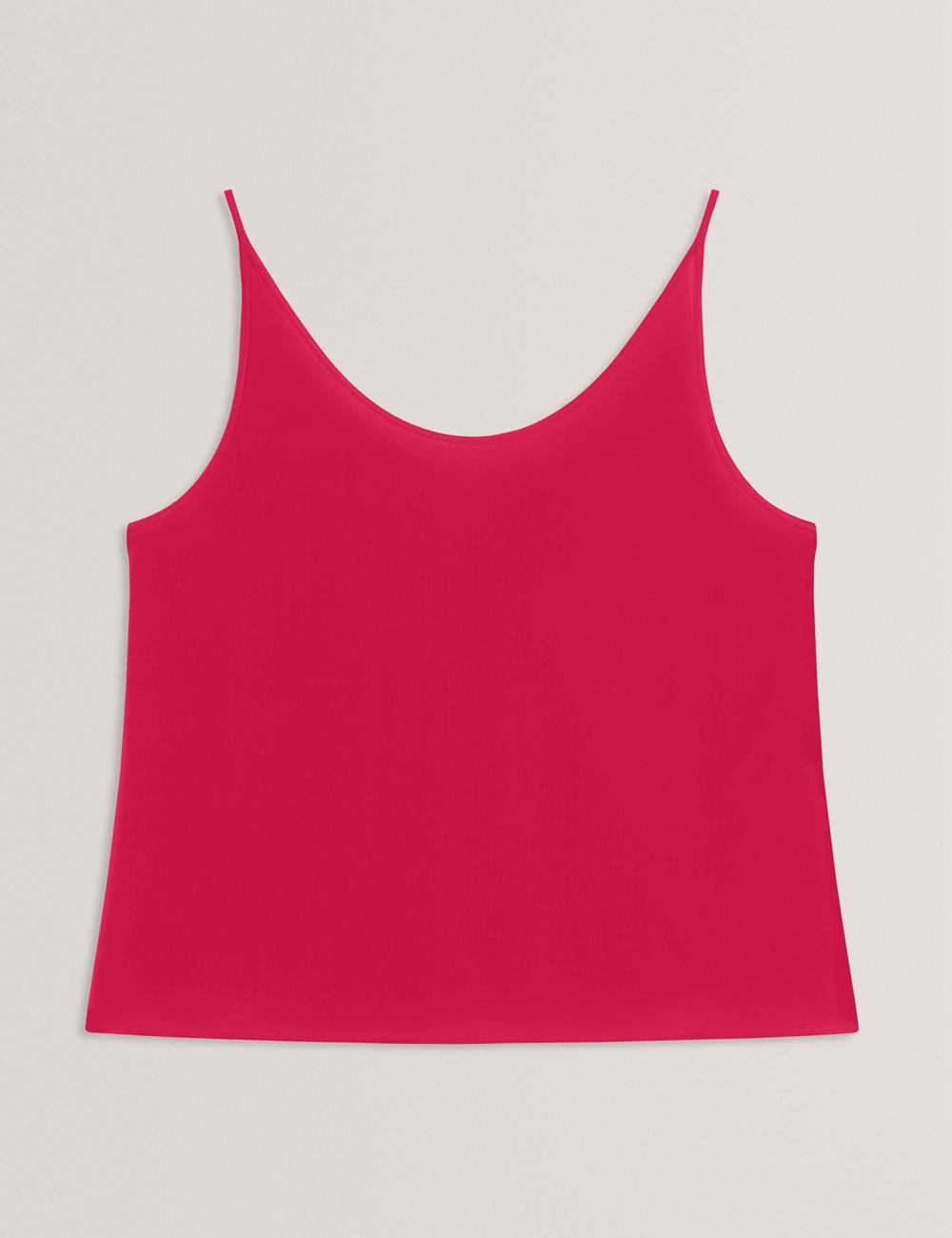 Fuchsia Women Ted Baker CADASA - Pure Silk Scoop Neck Cami Tops | NZ  HVTX-49218