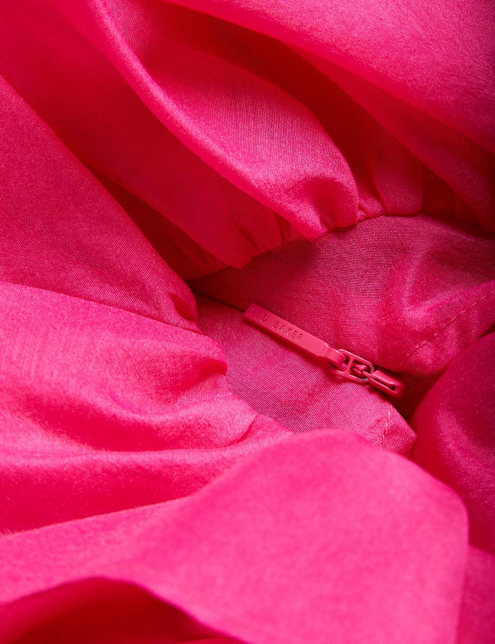 Fuchsia Women Ted Baker CALONDA - Oversized Frill Trim V-Neck Top Blouses | NZ  UALZ-26178