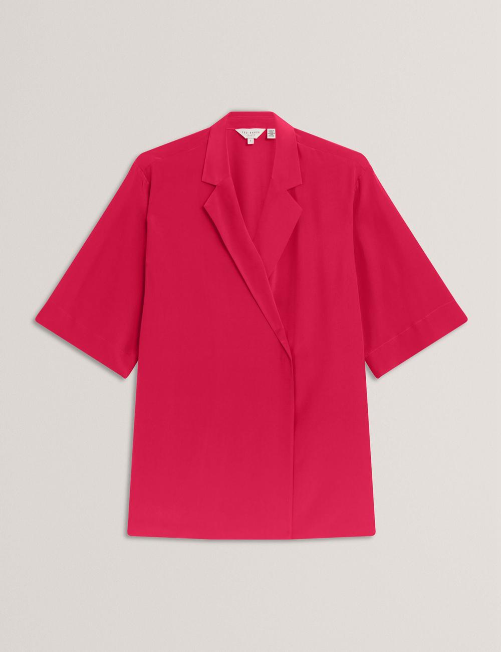 Fuchsia Women Ted Baker CARLOE - Silk Short Sleeve Blazers | NZ  SRVZ-90762