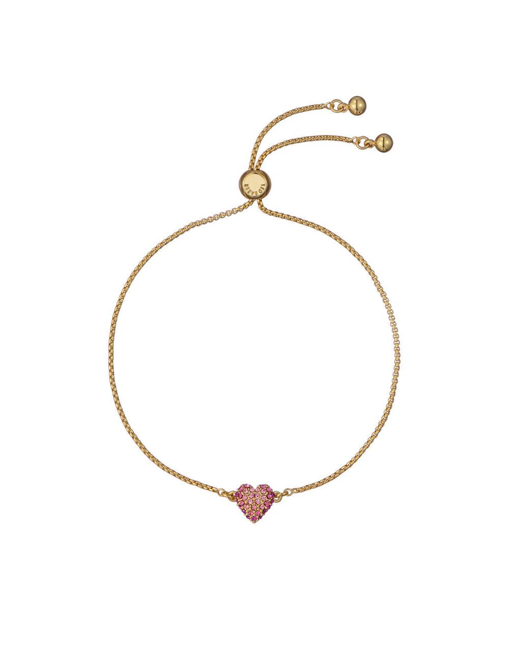 Gold Women Ted Baker ADORIA - Mini Crystal Heart Adjustable Bracelets | NZ  DNOS-97281