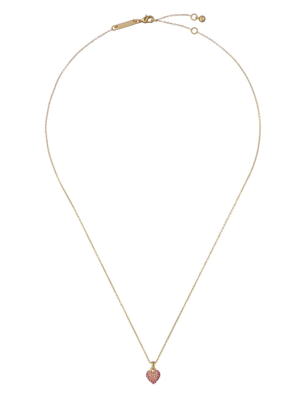 Gold Women Ted Baker ADORINA - Mini Crystal Heart Pendant Necklaces | NZ  HCPT-43527