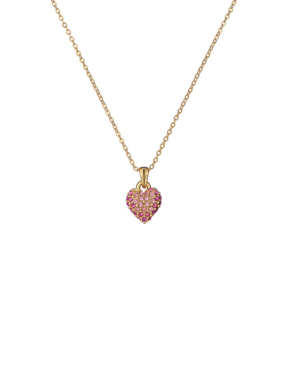 Gold Women Ted Baker ADORINA - Mini Crystal Heart Pendant Necklaces | NZ  HCPT-43527