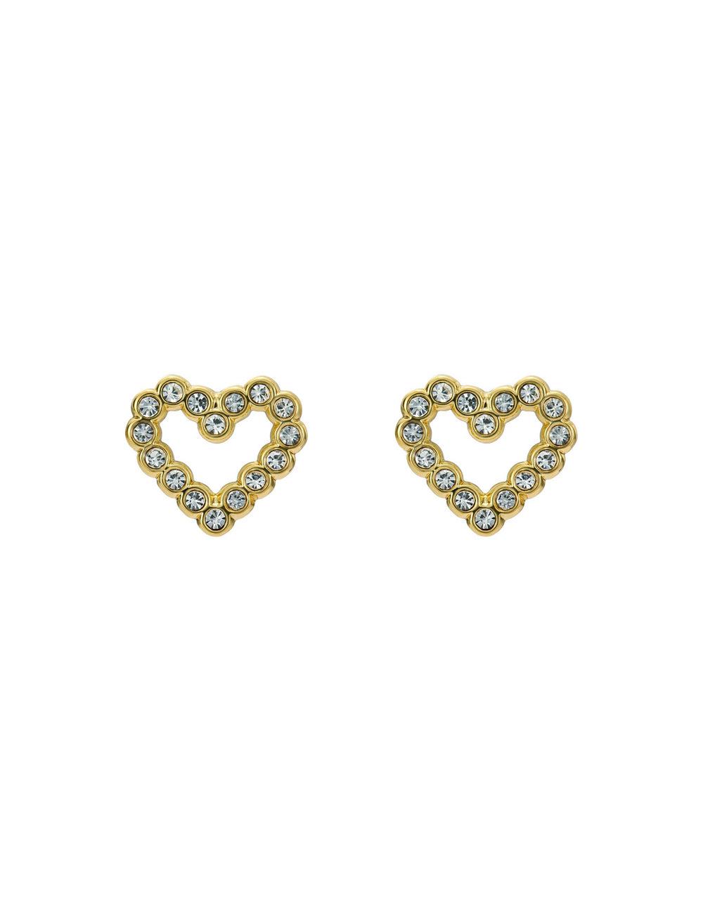 Gold Women Ted Baker AMORINA -Crystal Open Heart Stud Earrings | NZ  BIRJ-03672