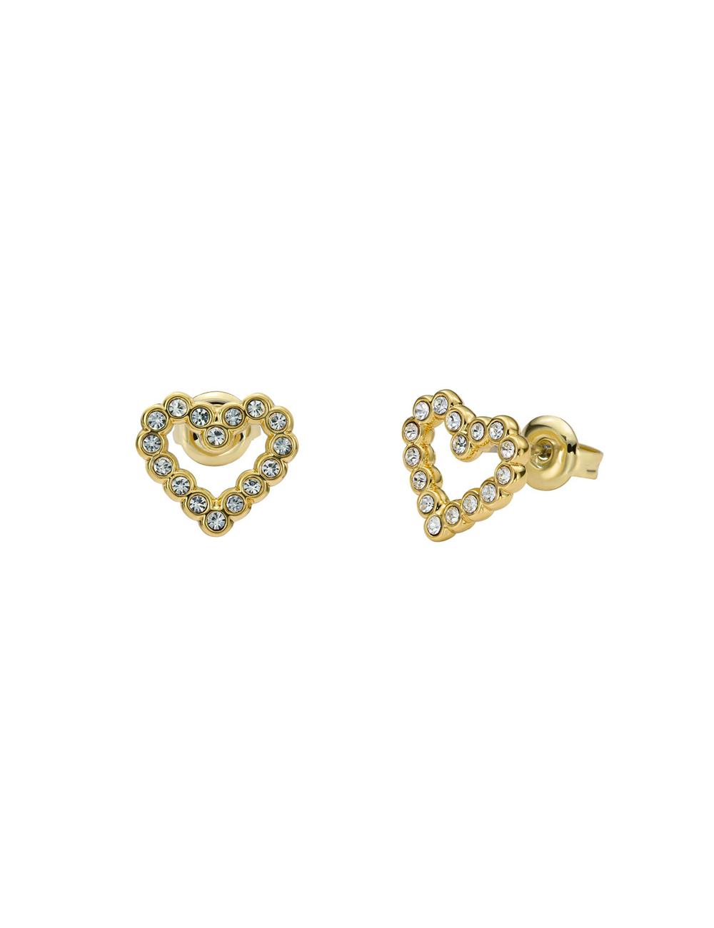 Gold Women Ted Baker AMORINA -Crystal Open Heart Stud Earrings | NZ  BIRJ-03672