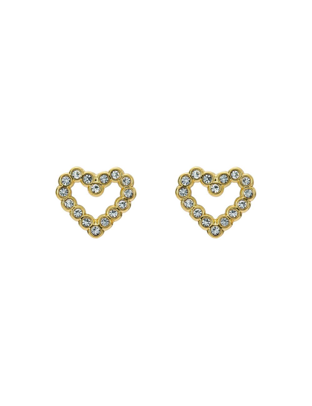 Gold Women Ted Baker AMORINA -Crystal Open Heart Stud Earrings | NZ  BIRJ-03672