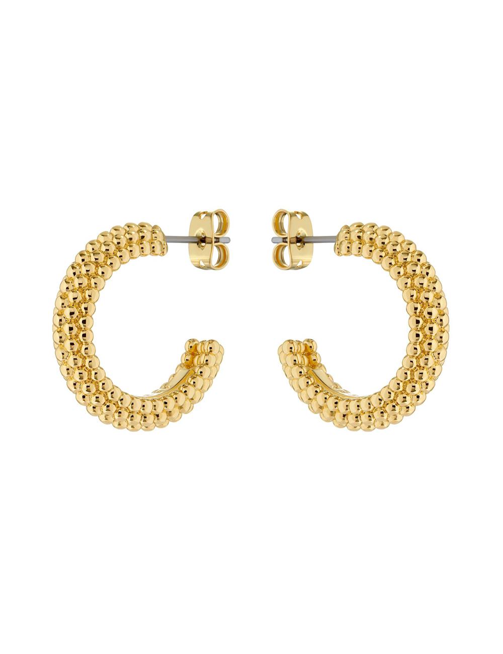 Gold Women Ted Baker DOTETTA - Dotted Texture Hoop Earrings | NZ  ECMV-83976