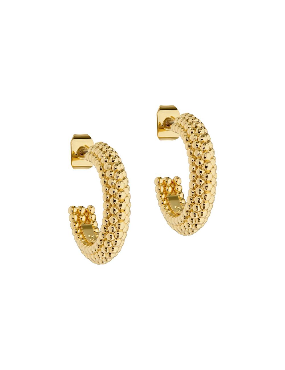 Gold Women Ted Baker DOTETTA - Dotted Texture Hoop Earrings | NZ  ECMV-83976