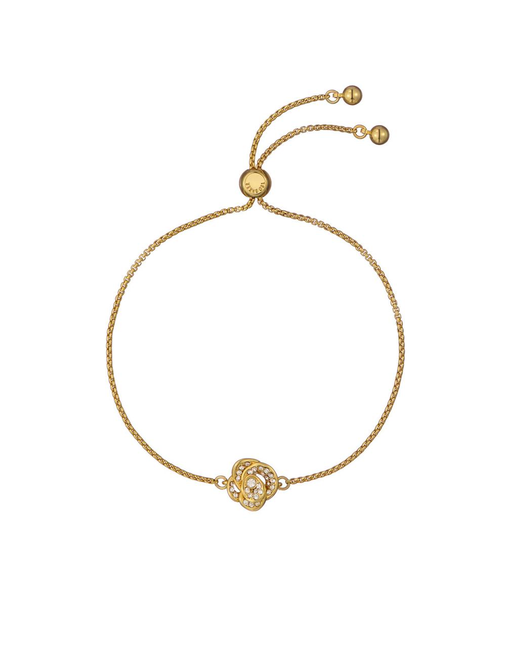 Gold Women Ted Baker FLORINA - Crystal Flower Adjustable Bracelets | NZ  ZBDR-25967