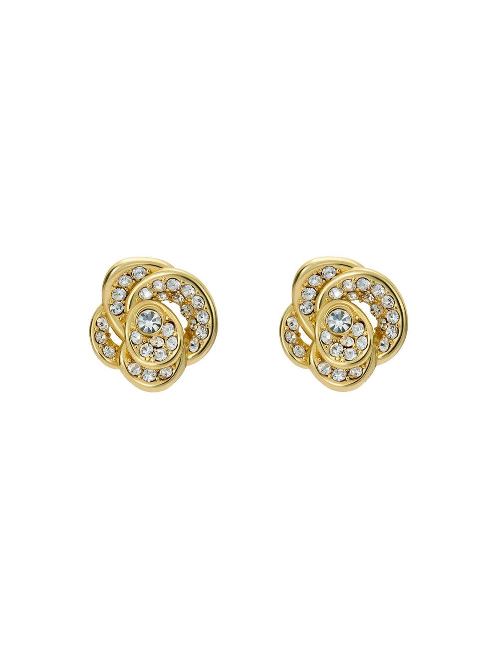 Gold Women Ted Baker FLORINE - Crystal Flower Stud Earrings | NZ  IKJX-70264