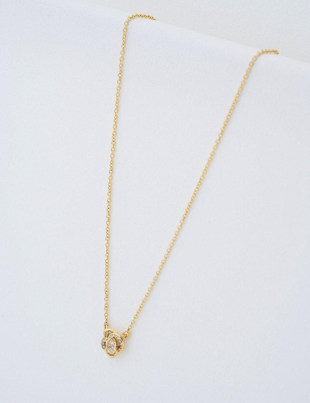 Gold Women Ted Baker FLORITA - Crystal Flower Pendant Necklaces | NZ  SCVY-15948
