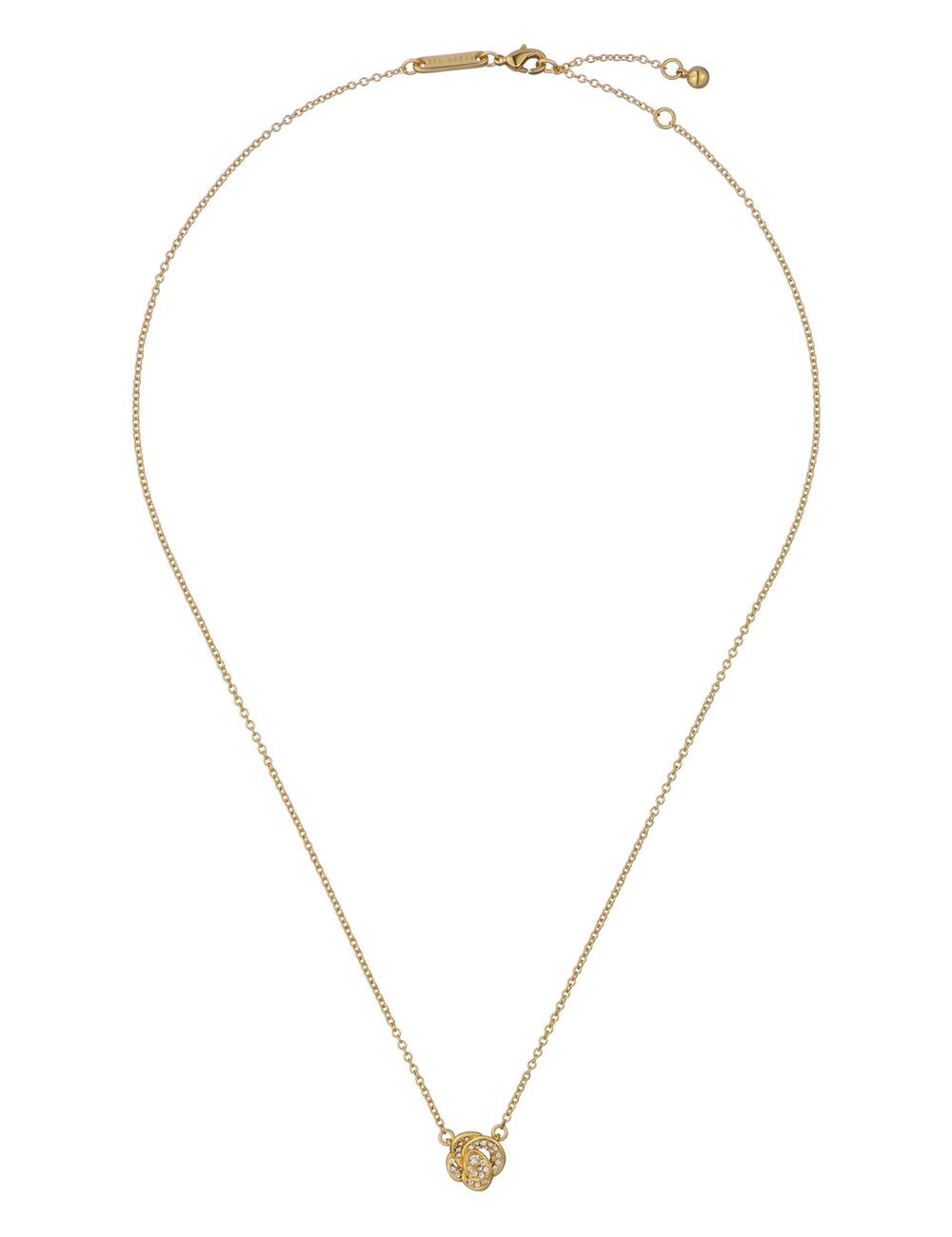 Gold Women Ted Baker FLORITA - Crystal Flower Pendant Necklaces | NZ  SCVY-15948