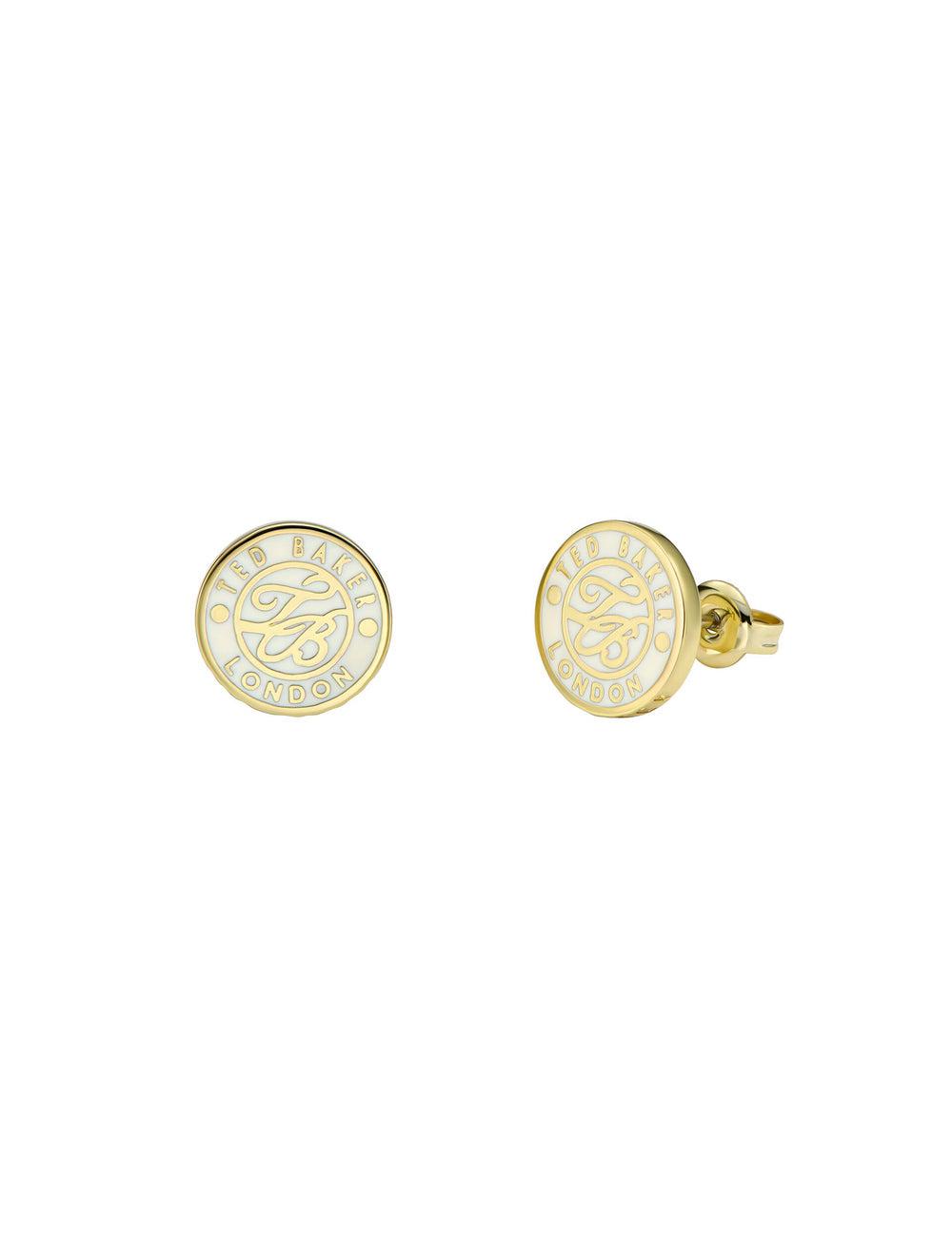 Gold Women Ted Baker MONLIA - Monogram Logo Stud Earrings | NZ  YJFV-86943