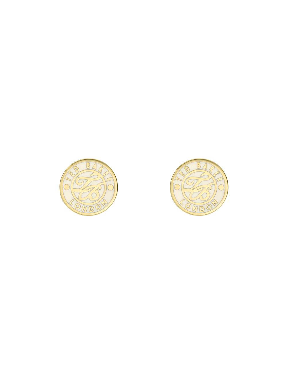 Gold Women Ted Baker MONLIA - Monogram Logo Stud Earrings | NZ  YJFV-86943