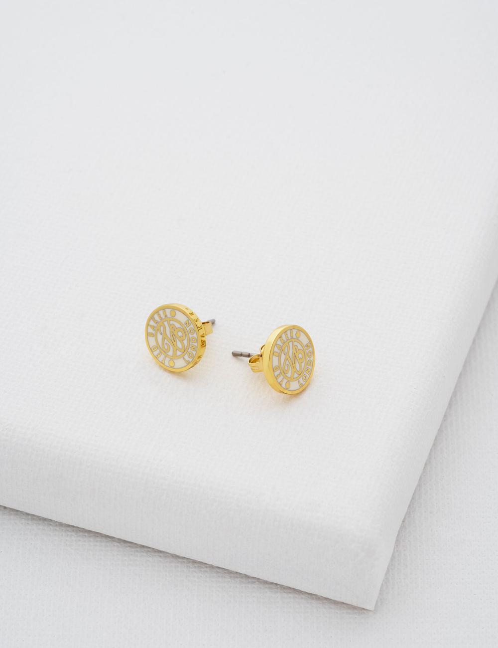 Gold Women Ted Baker MONLIA - Monogram Logo Stud Earrings | NZ  YJFV-86943