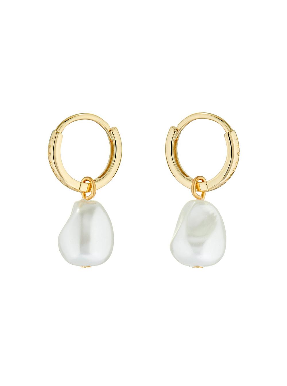 Gold Women Ted Baker PERIAA - Pearl Drop Pendant Huggie Earrings | NZ  BCOR-27430