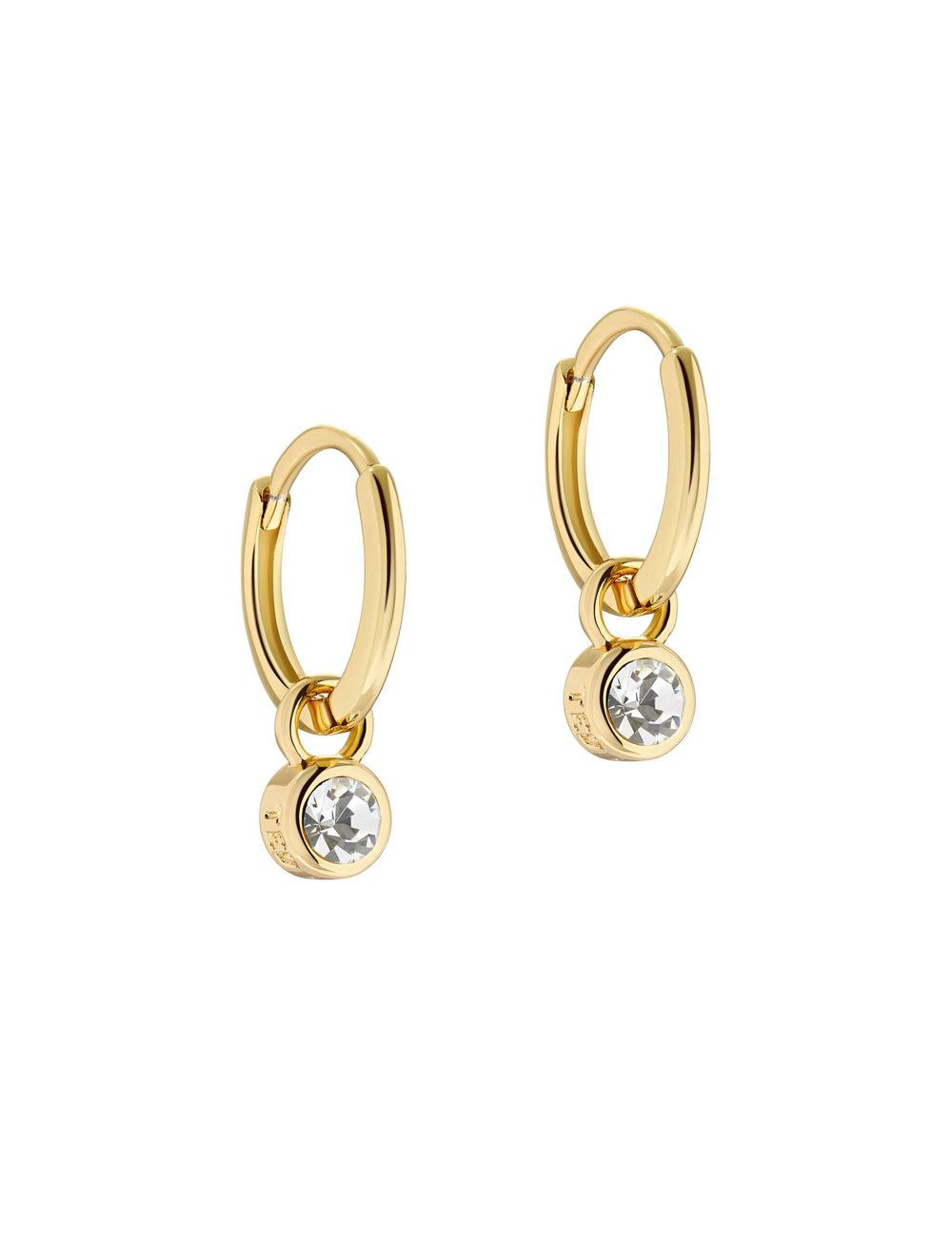 Gold Women Ted Baker SINALAA - Crystal Pendant Huggie Earrings | NZ  HYTS-16309