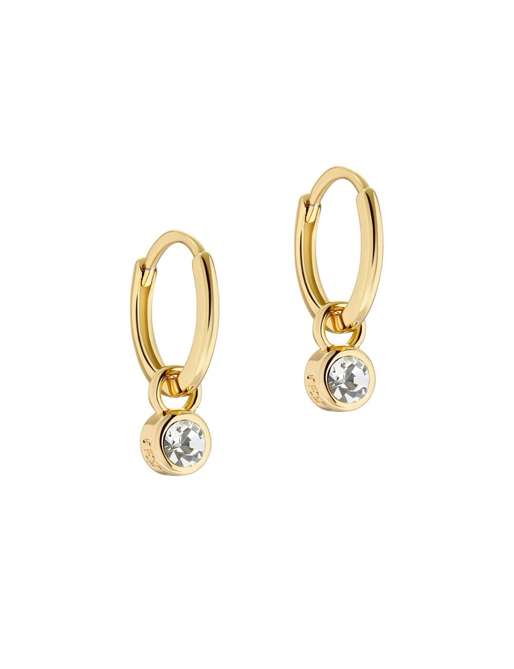 Gold Women Ted Baker SINALAA - Crystal Pendant Huggie Earrings | NZ  HYTS-16309