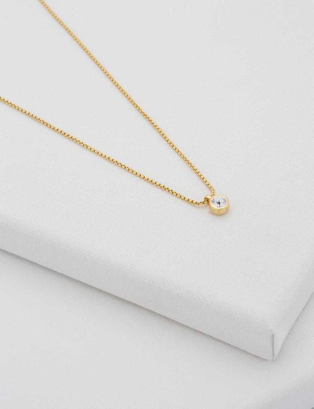 Gold Women Ted Baker SININAA - Mini Crystal Pendant Necklaces | NZ  PIND-54329