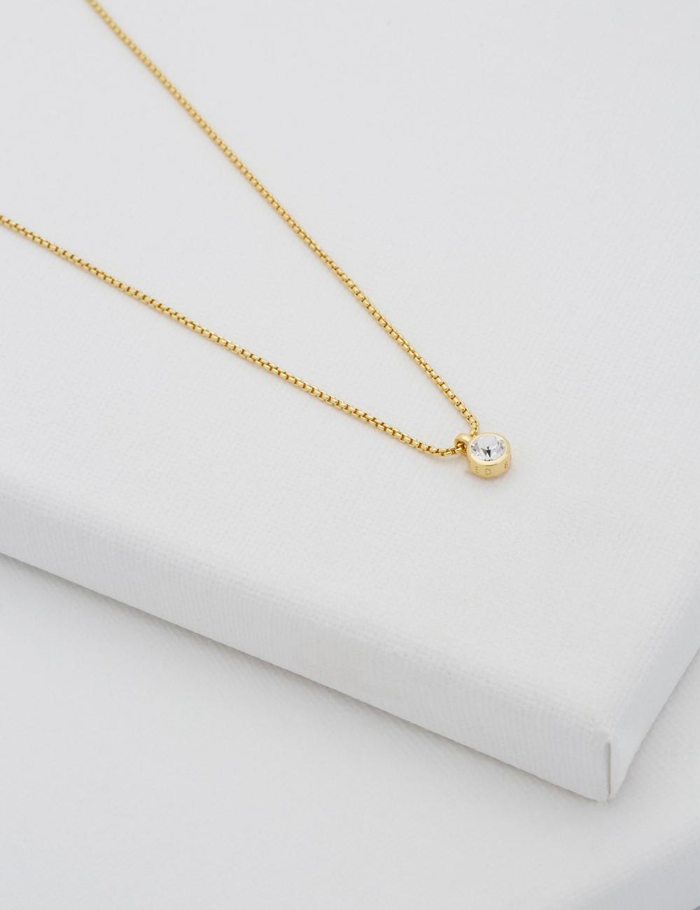 Gold Women Ted Baker SININAA - Mini Crystal Pendant Necklaces | NZ  PIND-54329