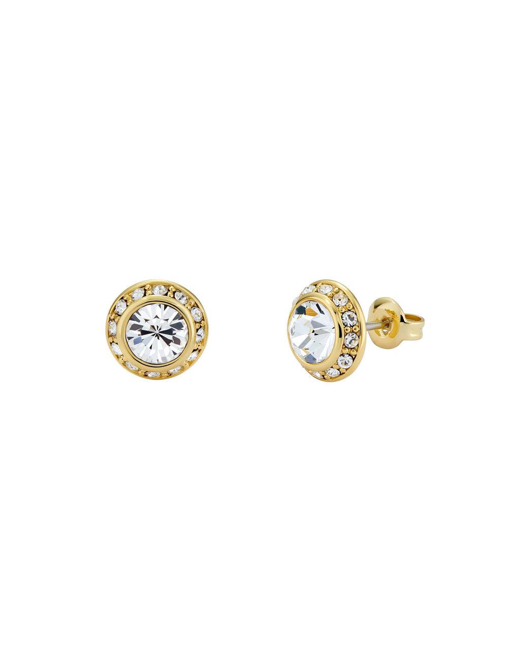 Gold Women Ted Baker SOLETIA - Solitaire Sparkle Crystal Stud Earrings | NZ  GQOS-86091