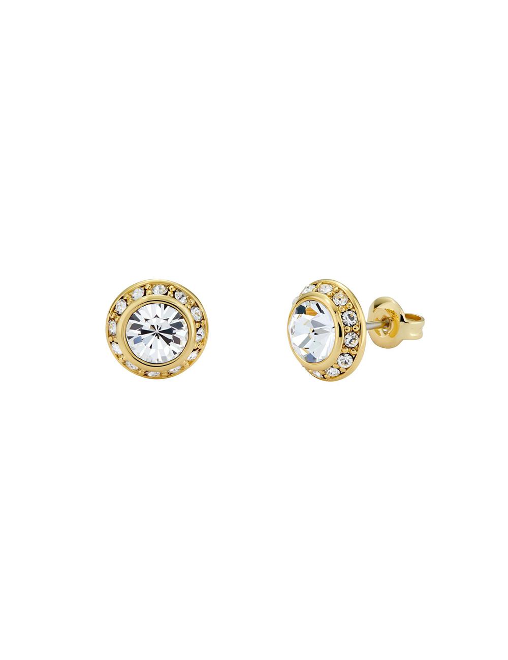 Gold Women Ted Baker SOLETIA - Solitaire Sparkle Crystal Stud Earrings | NZ  GQOS-86091