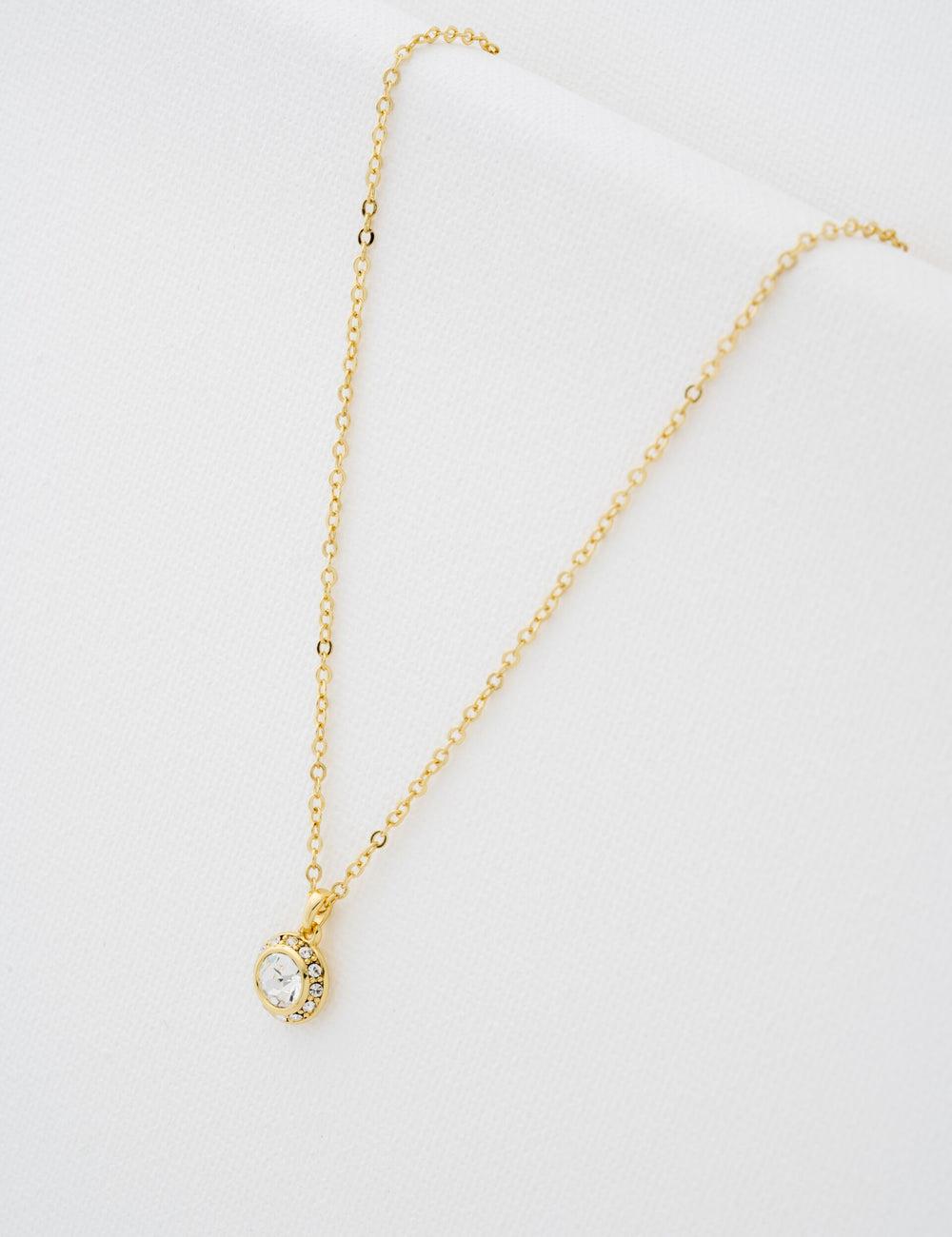 Gold Women Ted Baker SOLTELL - Solitaire Sparkle Crystal Pendant Necklaces | NZ  OXIJ-28056