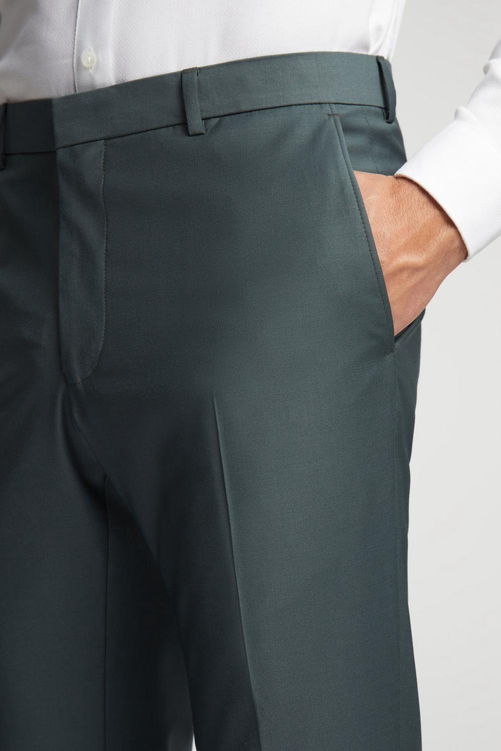 Green Men Ted Baker LUNANTS - Wool Blend Slim Suit Trousers | NZ  YVAU-83164