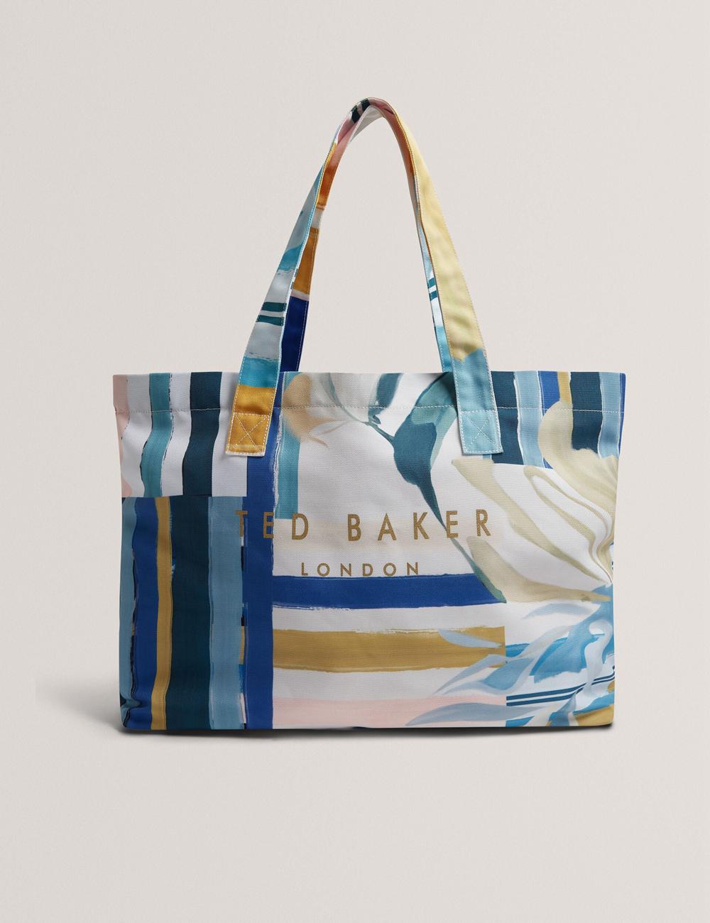 Green Women Ted Baker SHELYSS - Printed Beach & Flip Flops Set Tote Bags | NZ  LANE-28540