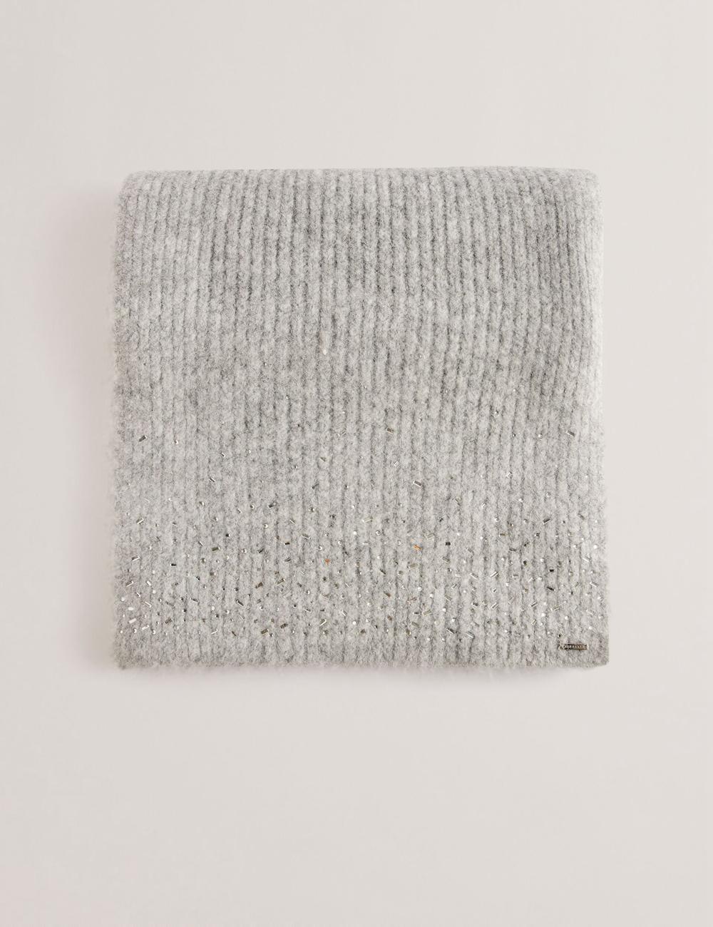 Grey Women Ted Baker KERIISA - Scattered Rhinestone Knitted Scarves | NZ  OIAZ-30271