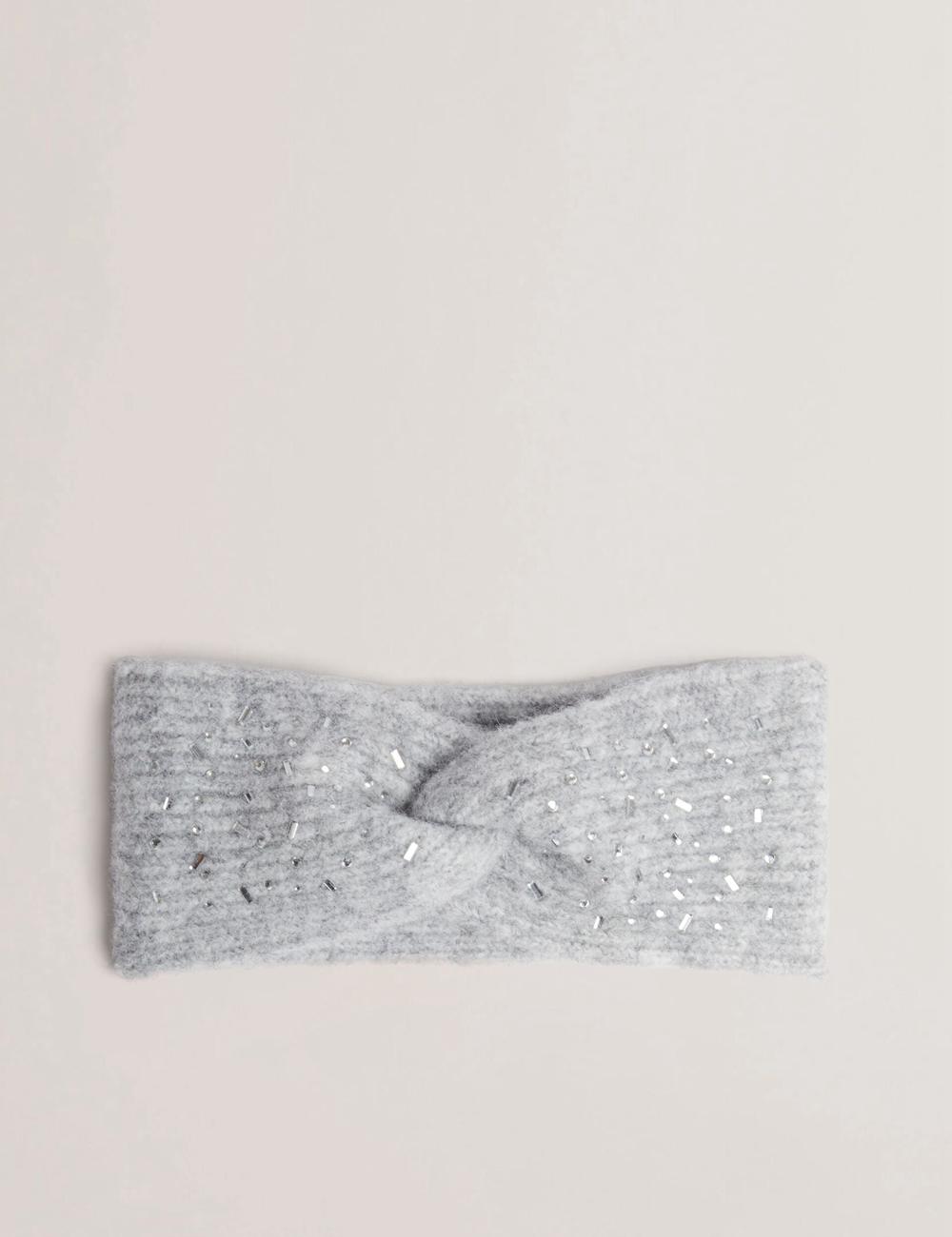 Grey Women Ted Baker PENAOPA - Rhinestone Detail Knitted Headbands | NZ  URSF-09816