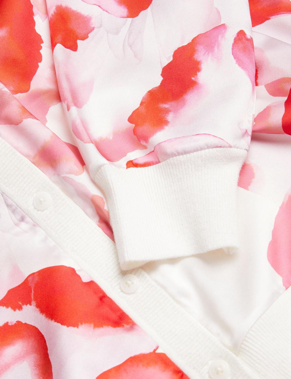 Ivory Women Ted Baker DARCIYY - Printed Front 3/4 Sleeve Cardigans | NZ  LRWQ-05981