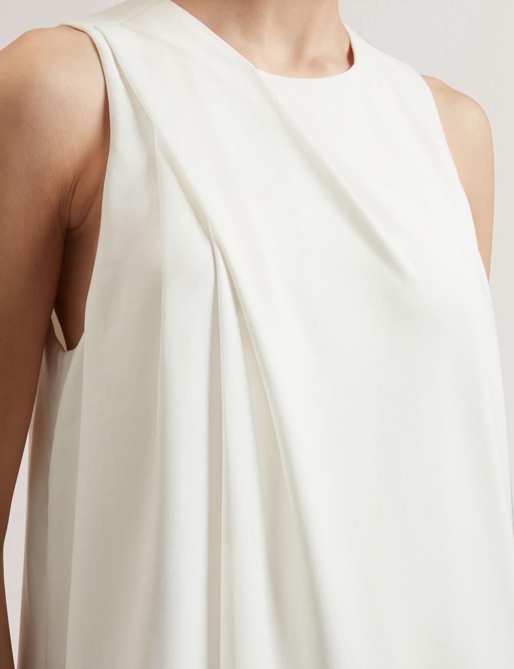 Ivory Women Ted Baker ICANA - Draped Front Asymmetric Sleeveless Tops | NZ  VGLT-87690