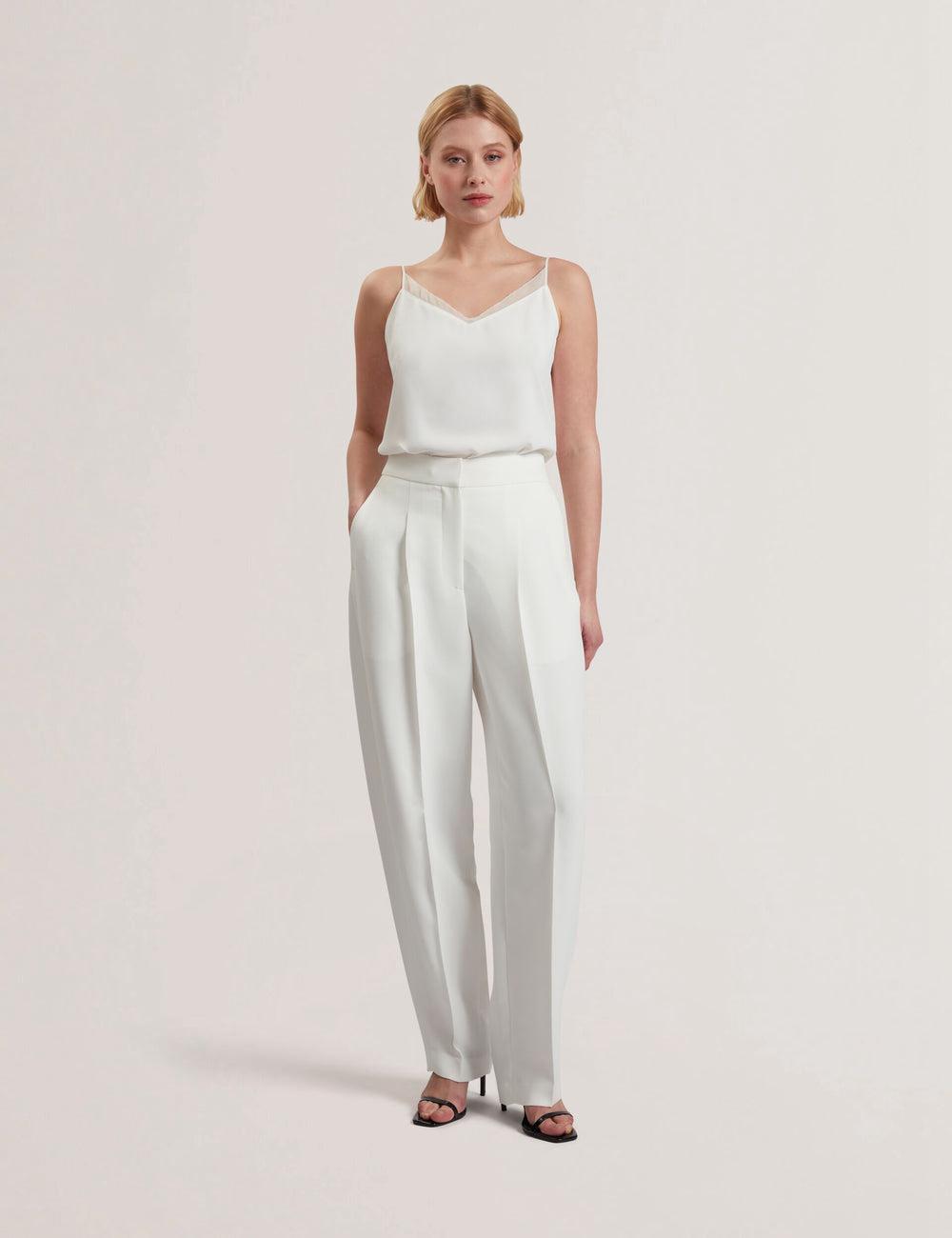 Ivory Women Ted Baker MORRIAT - Barrel Leg Woven Tailored Trousers | NZ  OEXR-93180