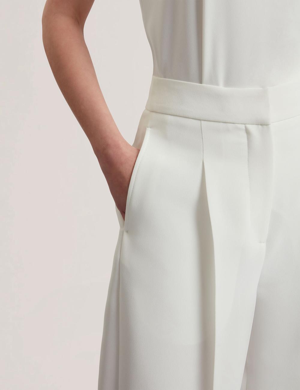 Ivory Women Ted Baker MORRIAT - Barrel Leg Woven Tailored Trousers | NZ  OEXR-93180