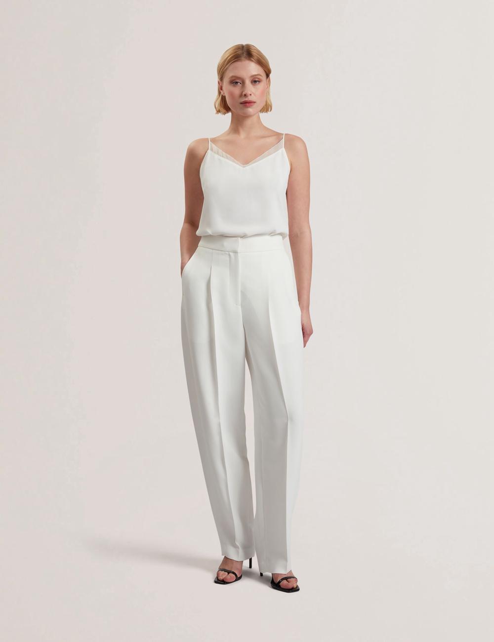 Ivory Women Ted Baker MORRIAT - Barrel Leg Woven Tailored Trousers | NZ  OEXR-93180